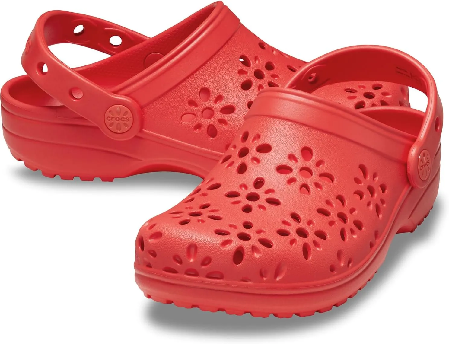 Crocs Unisex-Child Classic Clogs with Floral Cut Out Design, Kids and Toddler Shoes