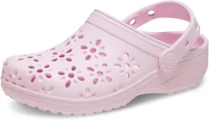 Crocs Unisex-Child Classic Clogs with Floral Cut Out Design (Little Big Kid)