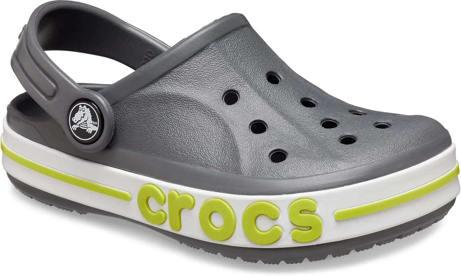 Crocs Unisex-Kids' Bayaband Clog, Slate Grey/Lime Punch, 7 Years, 1 UK, 20 cms (J1)