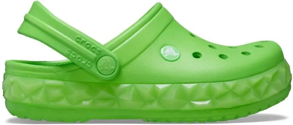 Crocs Unisex Kid's Crocband Clog T, Geo Glow Band Green Slime, 7 US