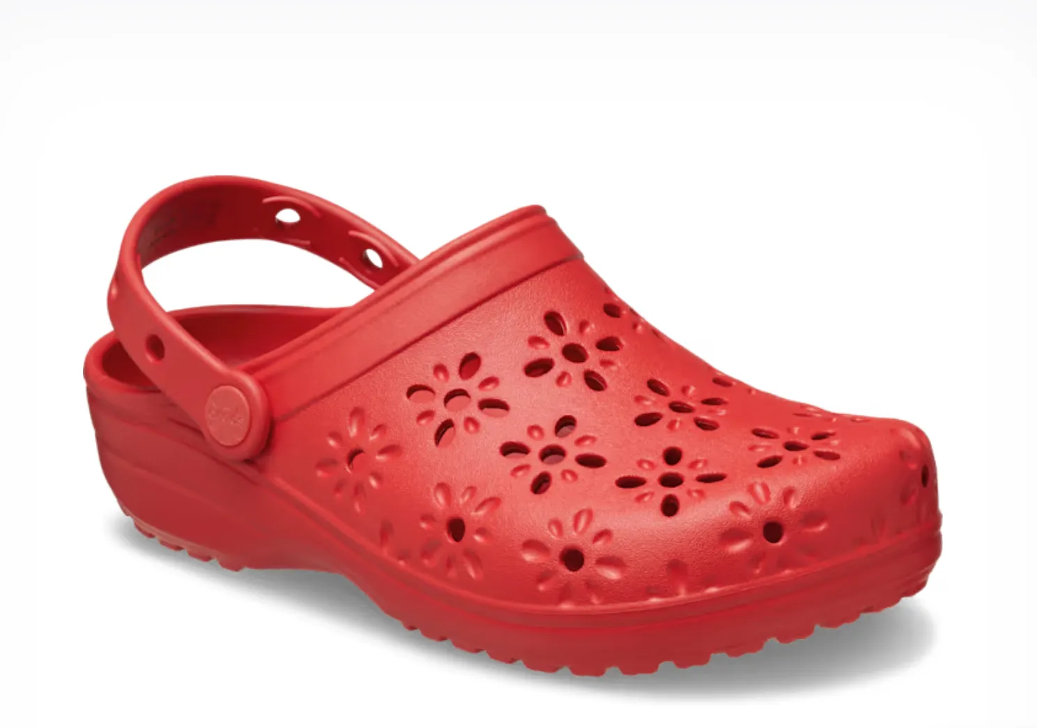 Crocs Women Classic Floral Cut-Out Clog In Cherry Red (Pre-Order)