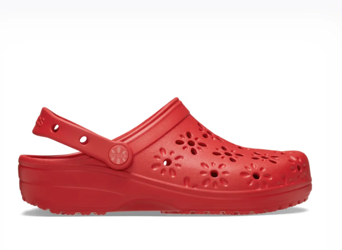 Crocs Women Classic Floral Cut-Out Clog In Cherry Red (Pre-Order)