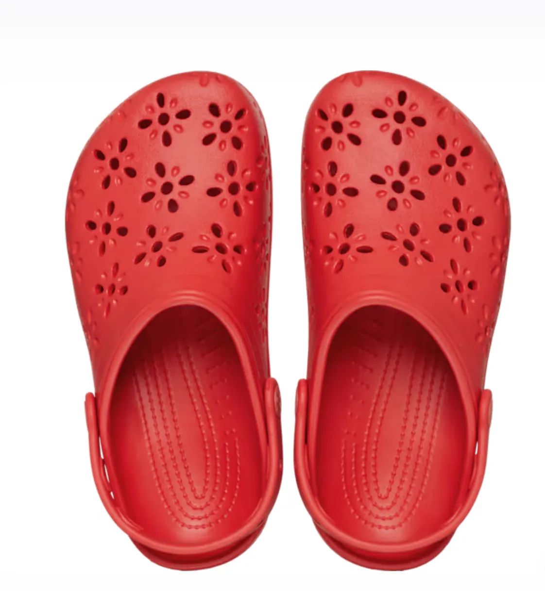 Crocs Women Classic Floral Cut-Out Clog In Cherry Red (Pre-Order)
