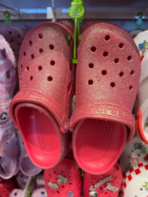 Crocs Women Classic Iridescent Glitter Clog In Dragon Fruit (Pre-Order)