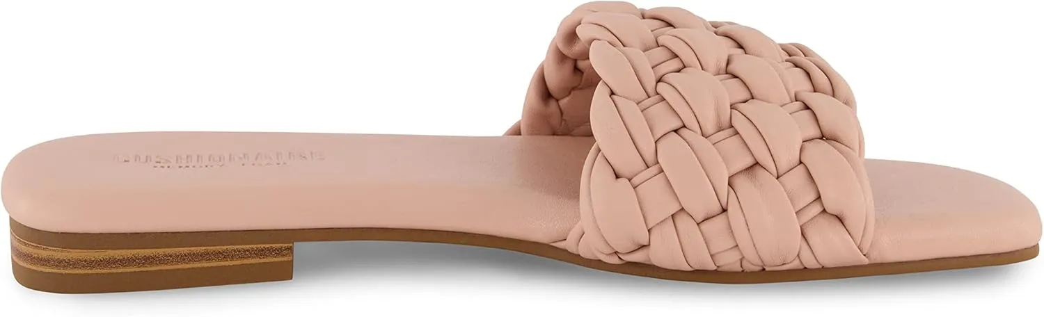 CUSHIONAIRE Women's Fez woven slide sandal  Memory Foam, Wide Widths Available