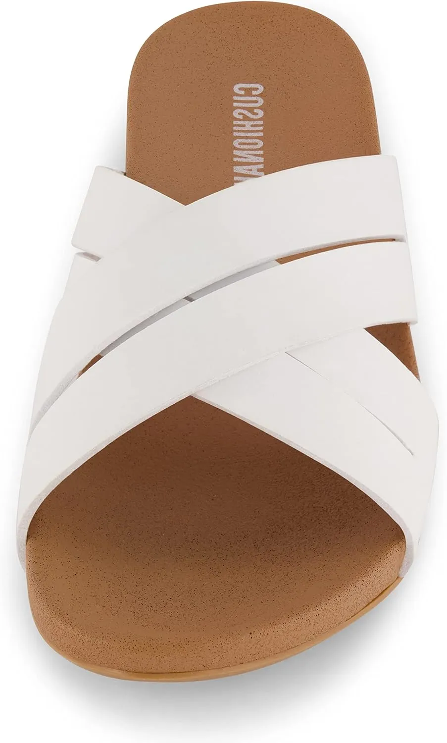 CUSHIONAIRE Women's Jackie cross band footbed slide sandal  Comfort Foam