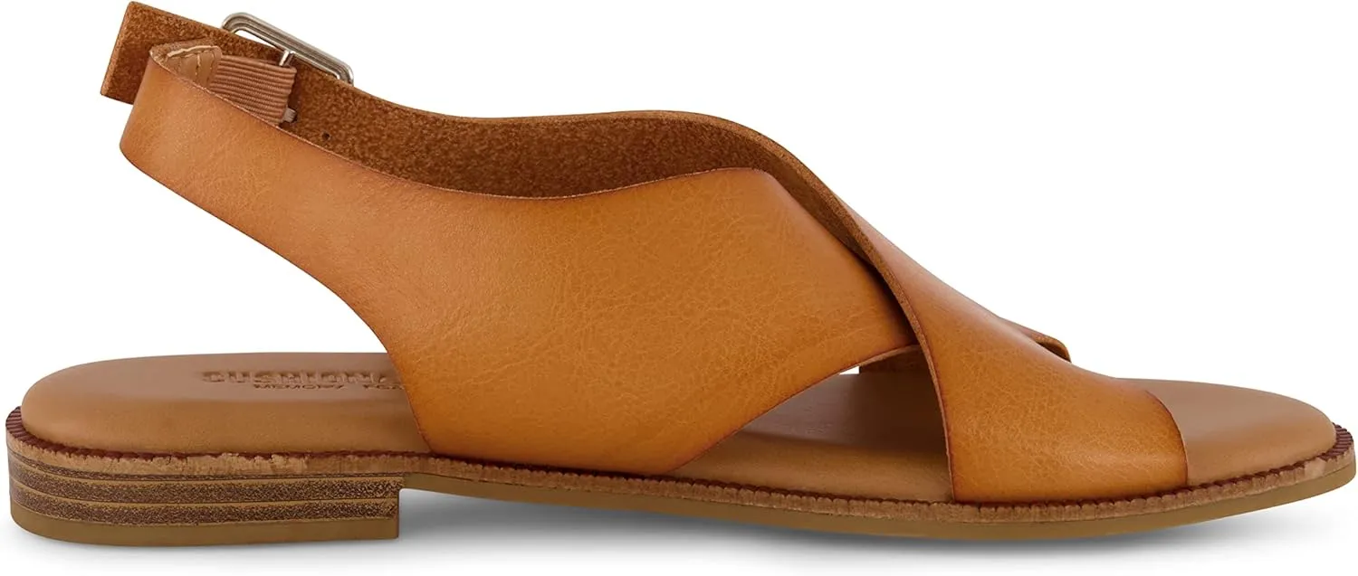 CUSHIONAIRE Women's Lake cross band sandal  Memory Foam