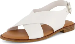 CUSHIONAIRE Women's Lake cross band sandal  Memory Foam