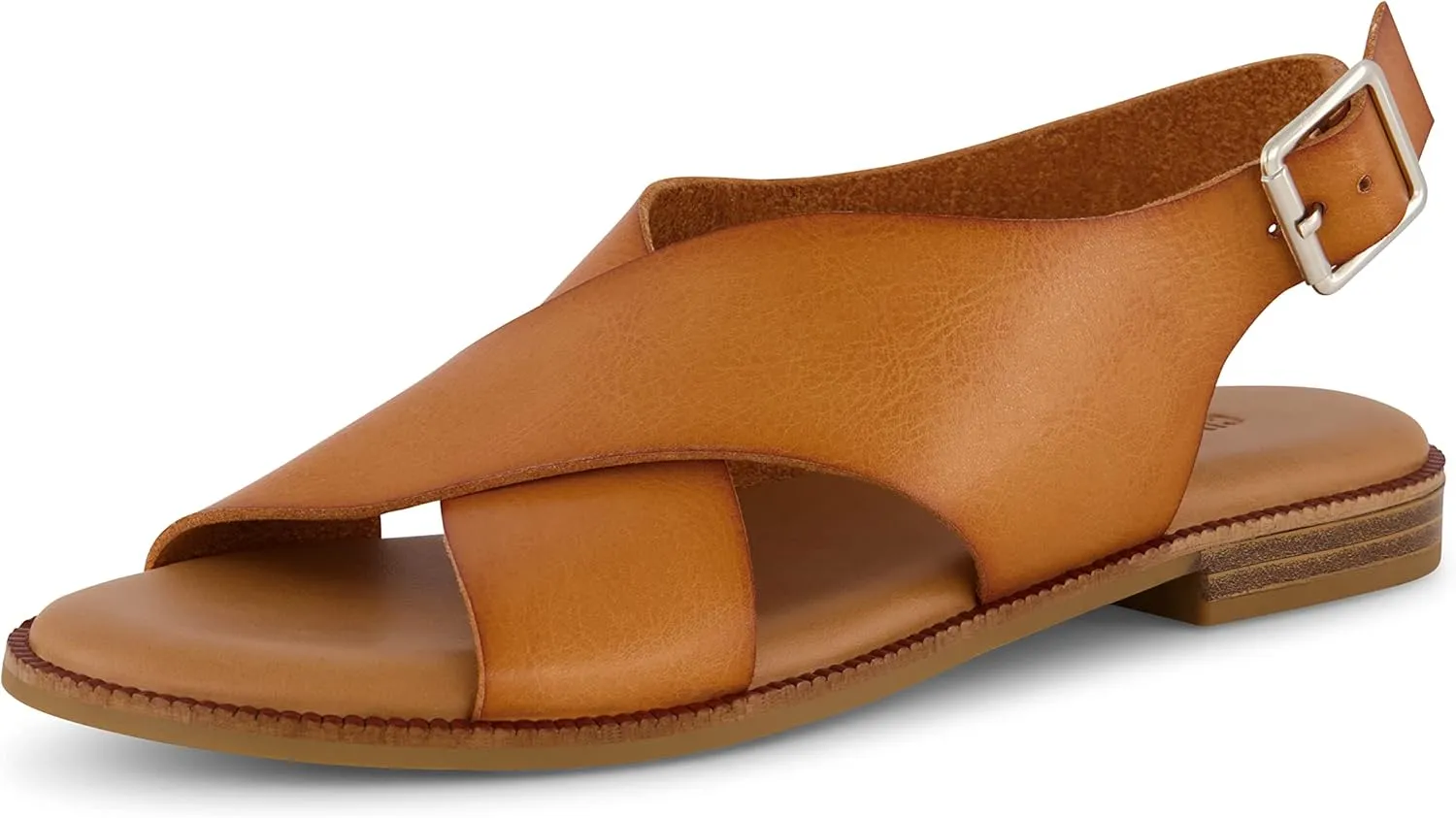 CUSHIONAIRE Women's Lake cross band sandal  Memory Foam