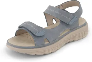 CUSHIONAIRE Women's Magee comfort footbed outdoor sandal with adjustable strap and  Memory Foam, Wide Widths Available