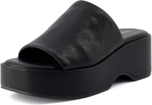 CUSHIONAIRE Women's Spin one band platform sandal with  Memory Foam