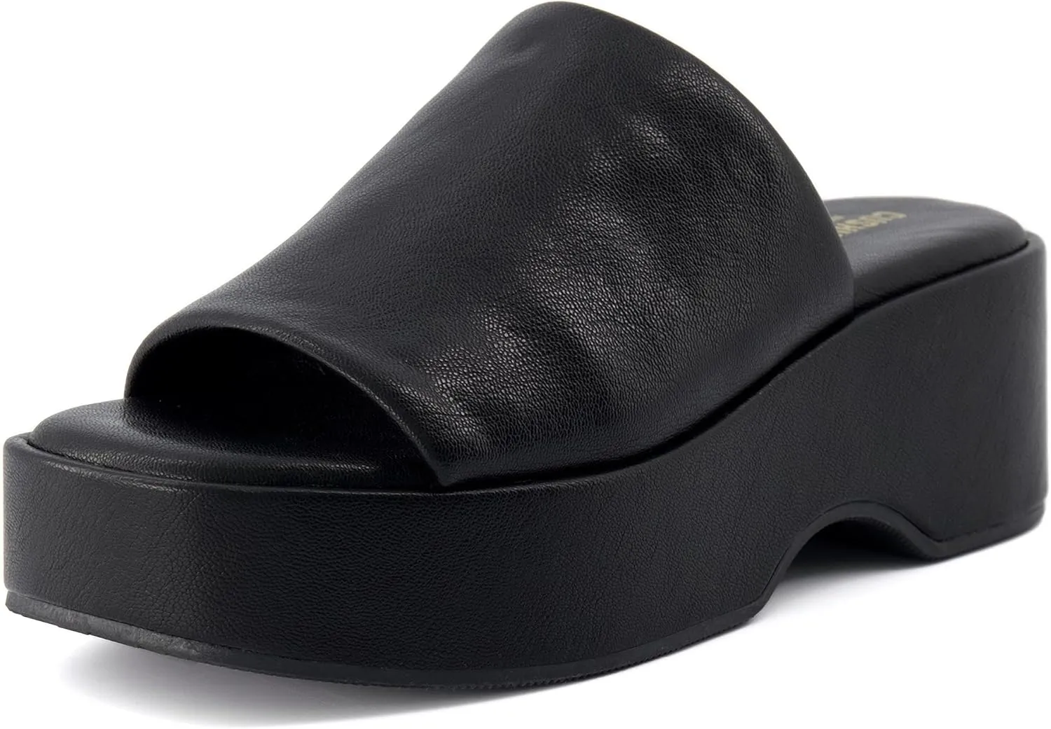 CUSHIONAIRE Women's Spin one band platform sandal with  Memory Foam