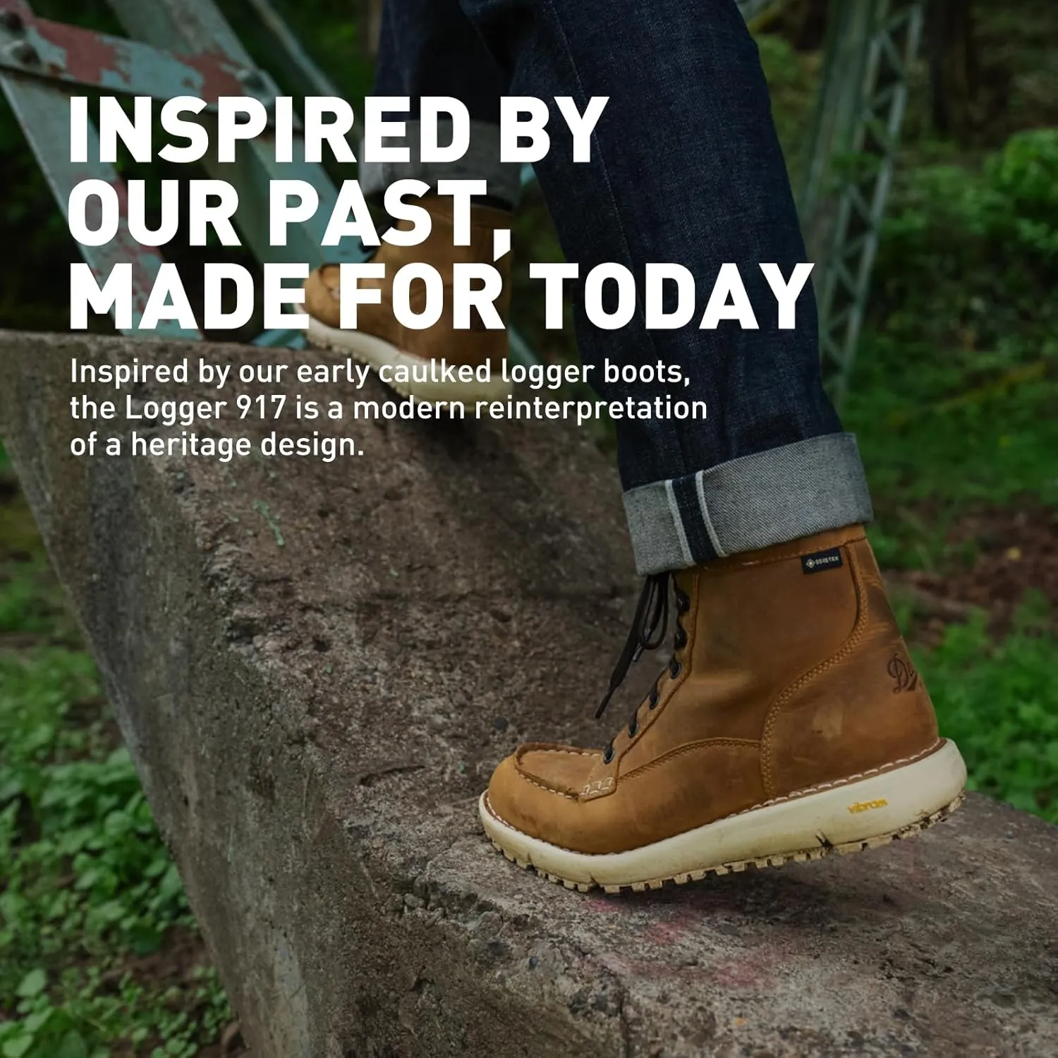 Danner Logger 917 Waterproof Moc Toe Work Boots for Men - Nubuck Leather with Breathable Gore-Tex, Vibram SPE Midsole and 917 Traction Outsole