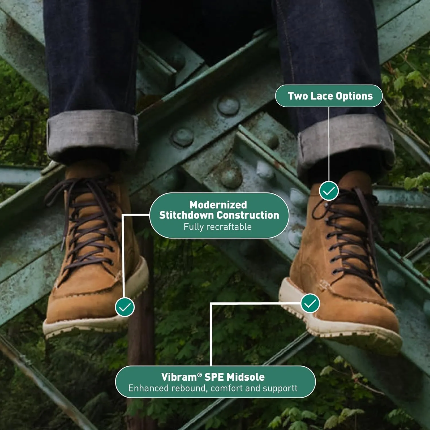 Danner Logger 917 Waterproof Moc Toe Work Boots for Men - Nubuck Leather with Breathable Gore-Tex, Vibram SPE Midsole and 917 Traction Outsole