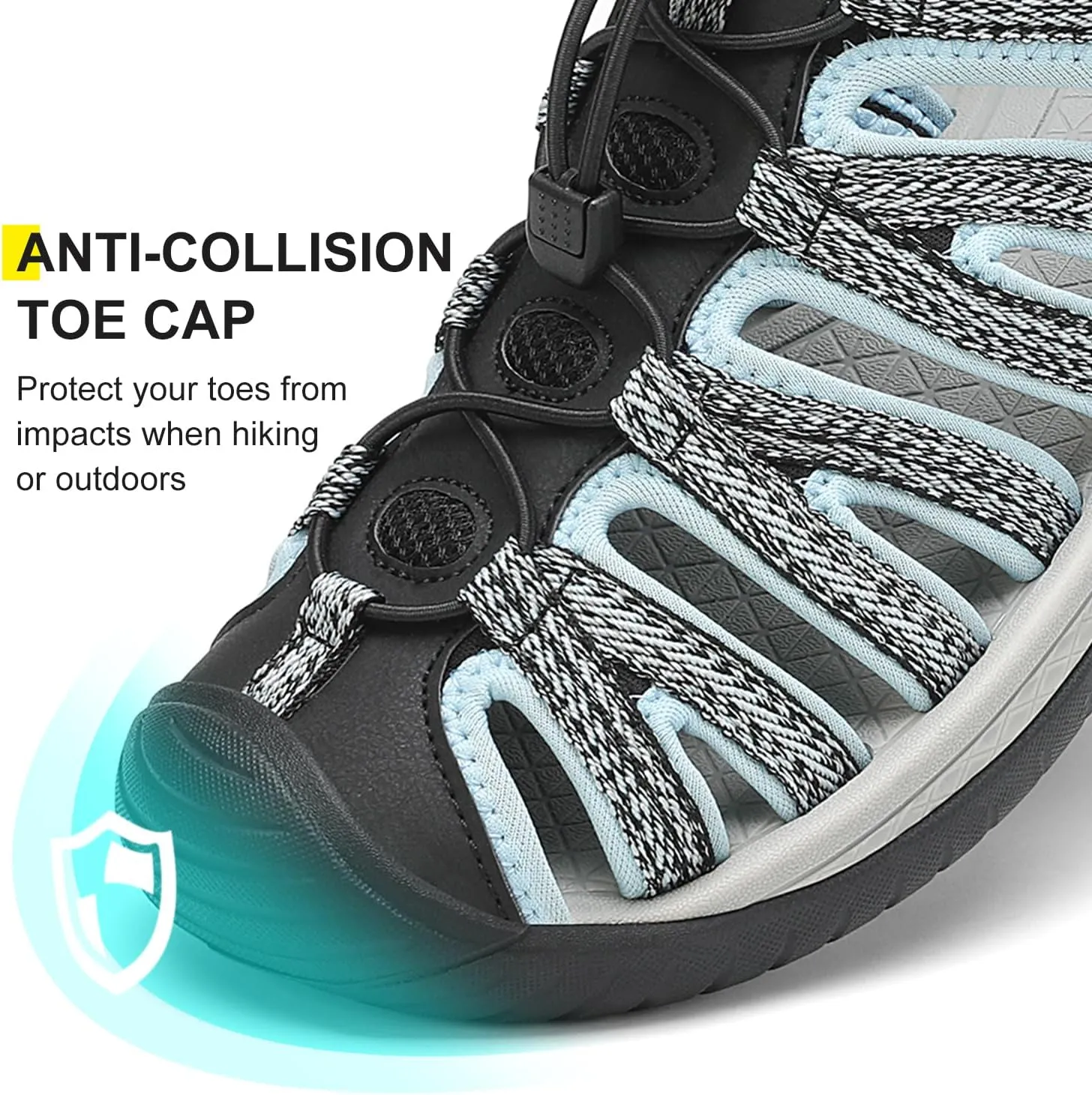 Dannto Women's Closed Toe Hiking Sandals Walking Water Sandal Comfort Athletic Sport Outdoor Sandals