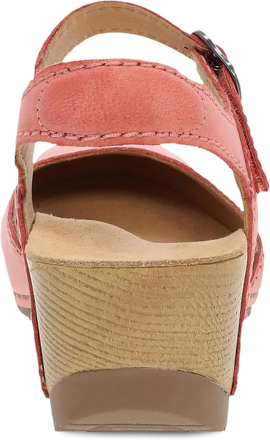 Dansko Tiffani Wedge Sandal for Women - Cushioned, Contoured Footbed for All-Day Comfort and Support - Hook & Loop Strap with Buckle Detail - Lightweight Rubber Outsole