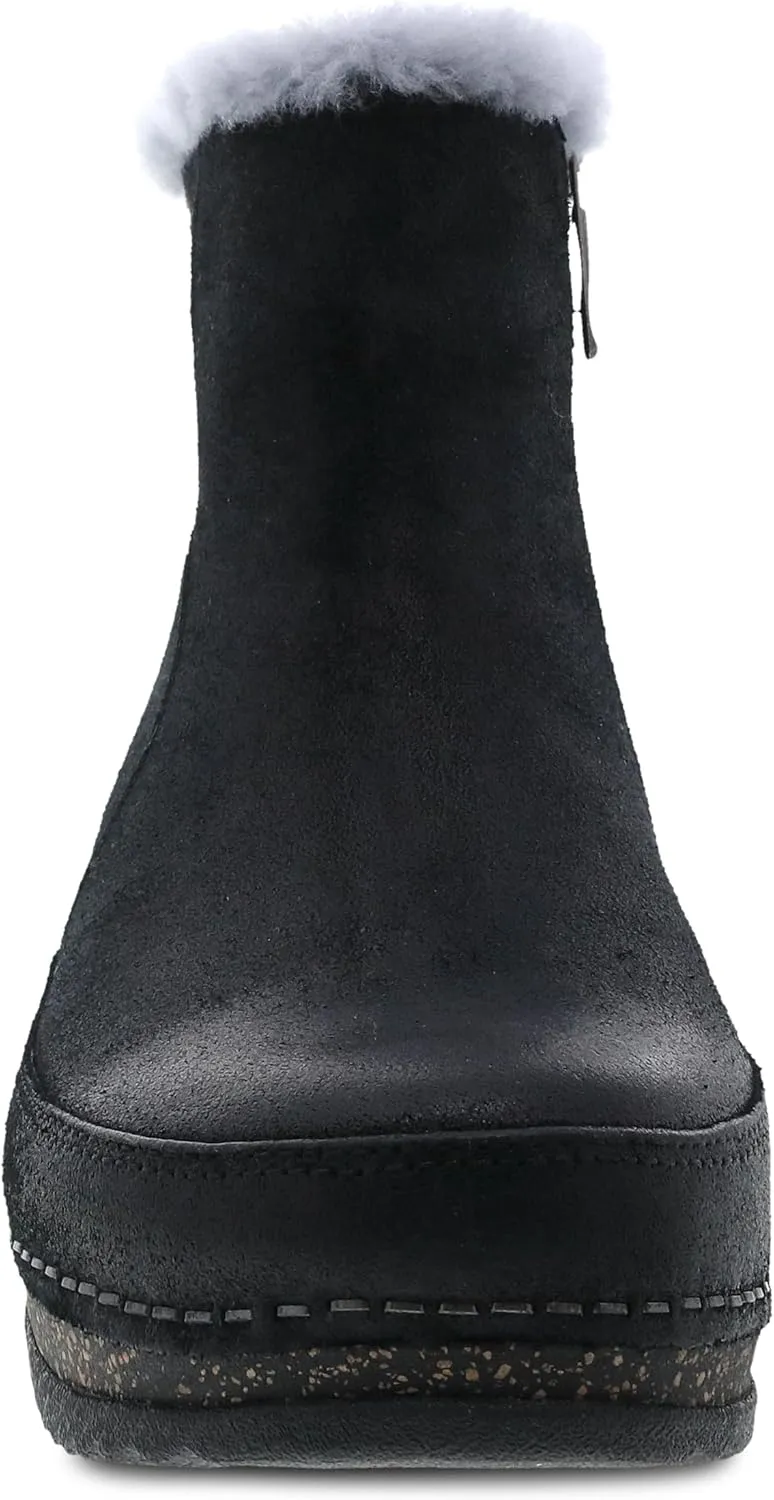 Dansko Women's Mitzy Boot - Lightweight Outsole and Durable, Comfortable Ride on Patented Stapled Construction - Faux Fur Collar and Inside Zip