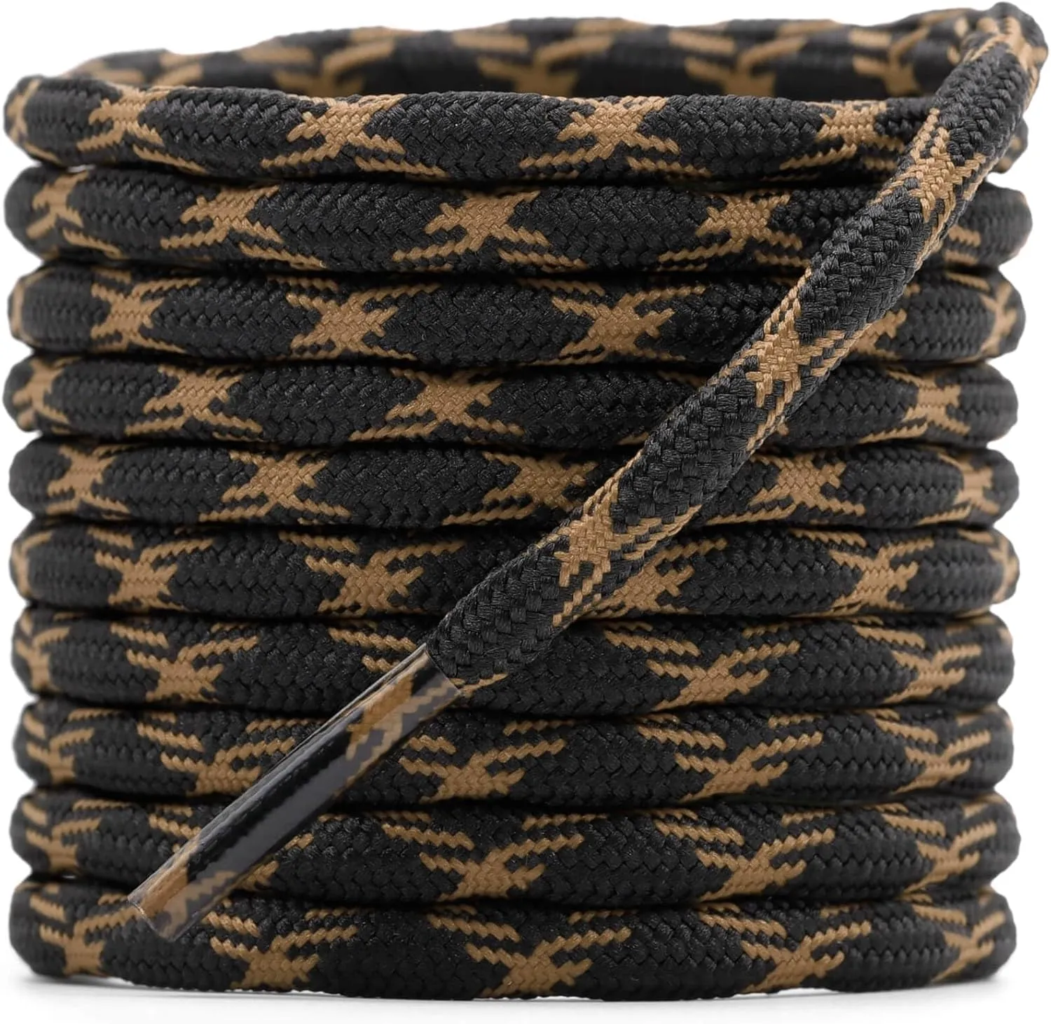 DELELE 2 Pair Round Wave Shape Non Slip Heavy Duty and Durable Outdoor Climbing Shoelaces Hiking Shoe Laces Shoestrings