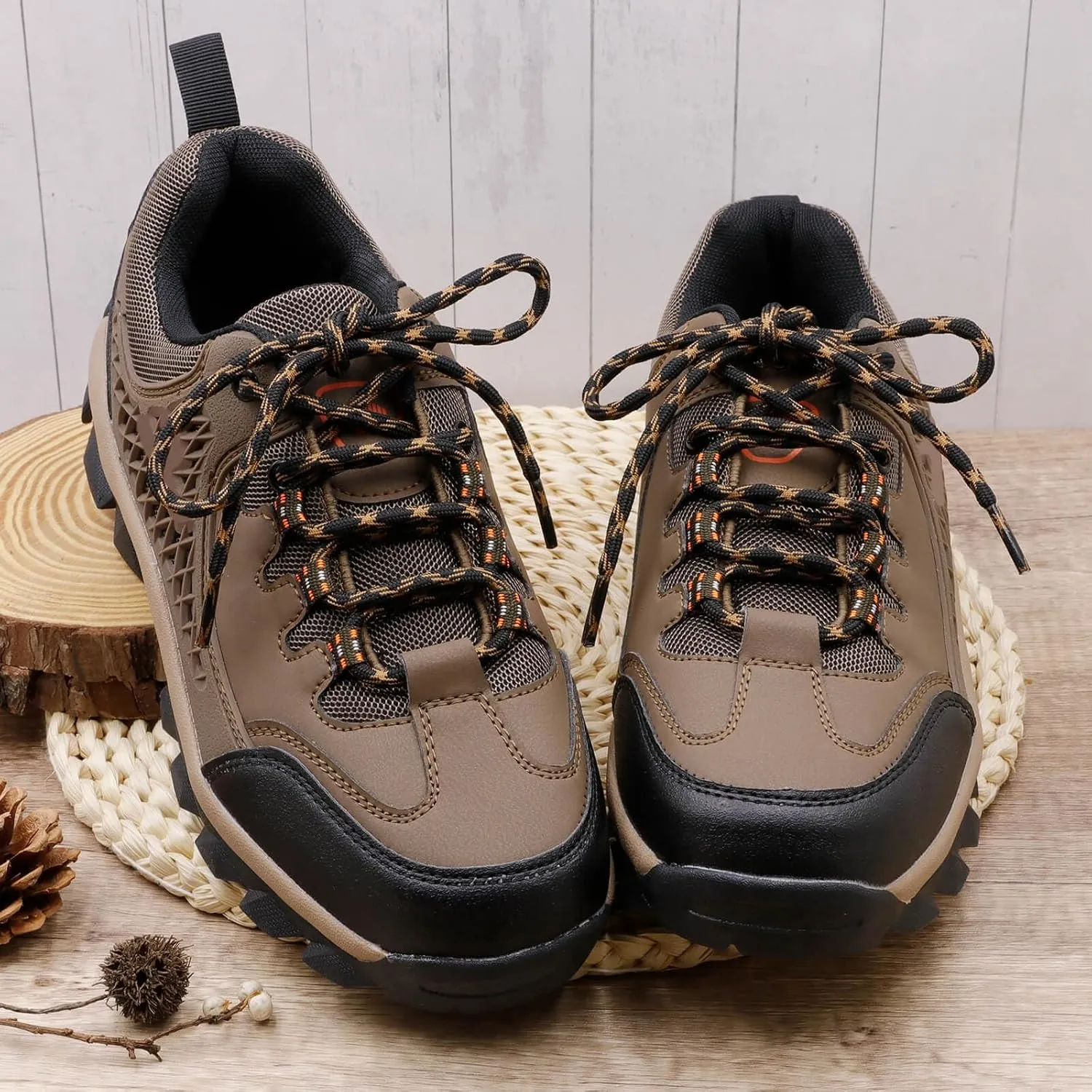DELELE 2 Pair Round Wave Shape Non Slip Heavy Duty and Durable Outdoor Climbing Shoelaces Hiking Shoe Laces Shoestrings