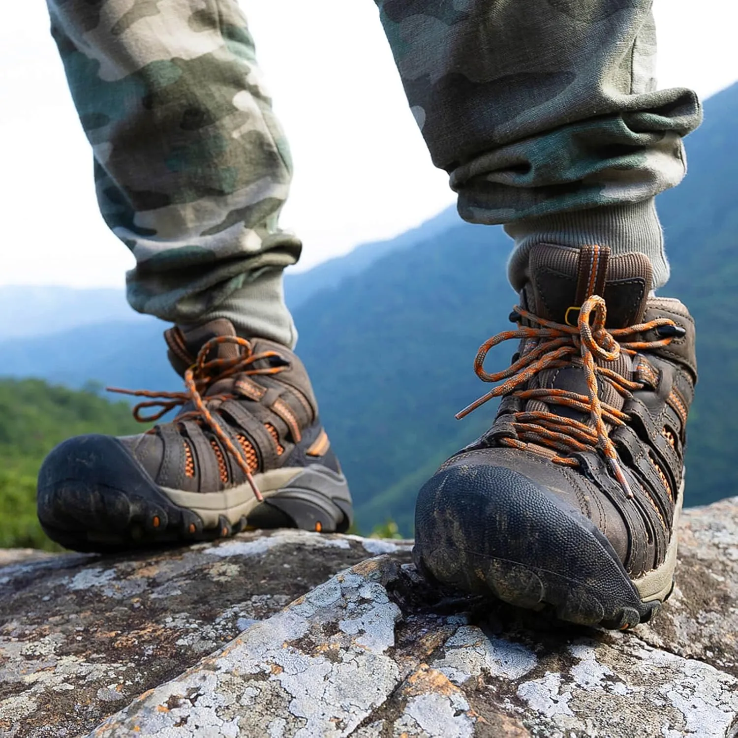 DELELE 2 Pair Round Wave Shape Non Slip Heavy Duty and Durable Outdoor Climbing Shoelaces Hiking Shoe Laces Shoestrings