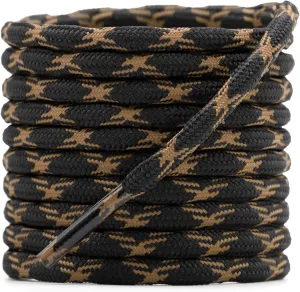 DELELE 2 Pair Round Wave Shape Non Slip Heavy Duty and Durable Outdoor Climbing Shoelaces Hiking Shoe Laces Shoestrings