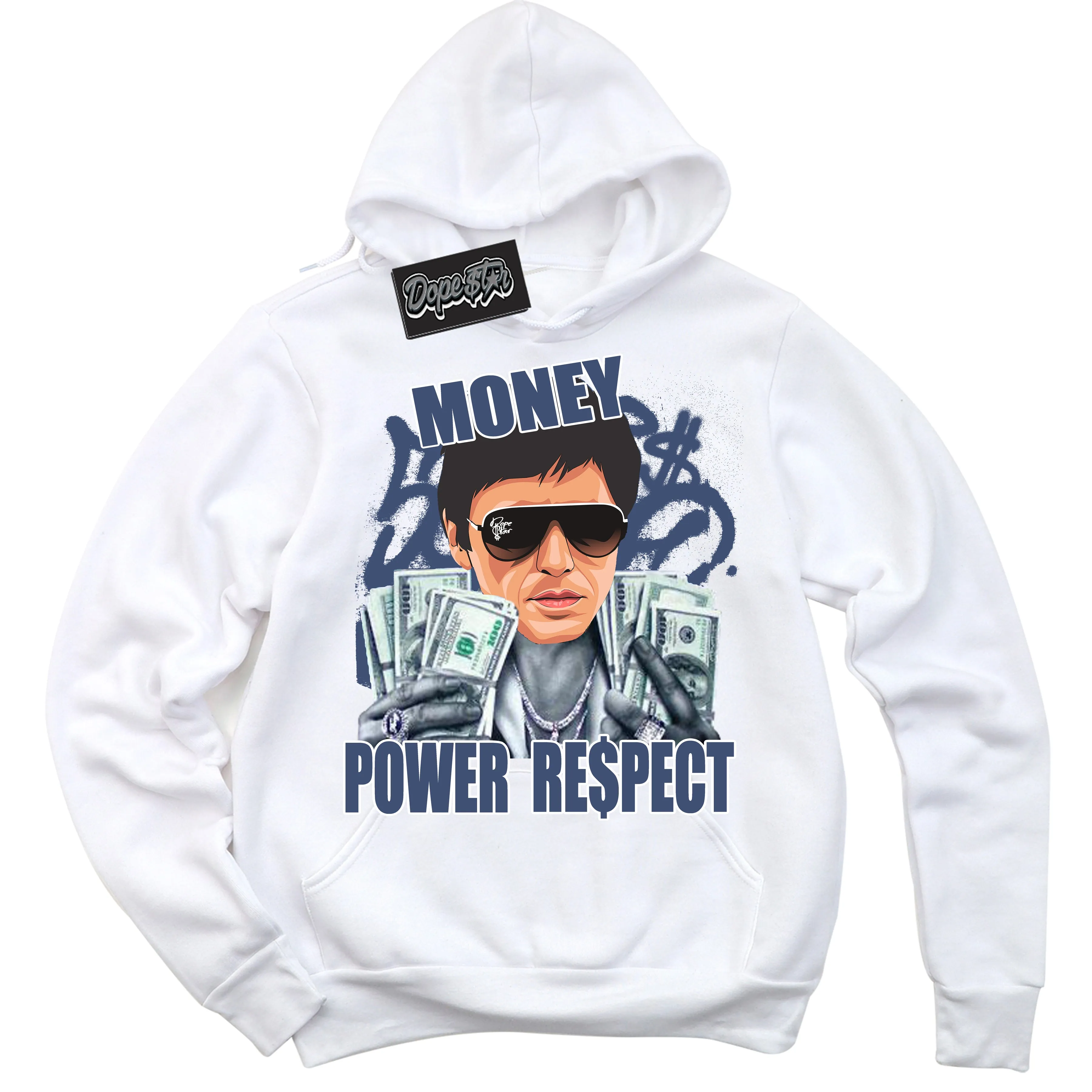 Diffused Blue 11s Sneaker Hoodie Tony Montana Graphic