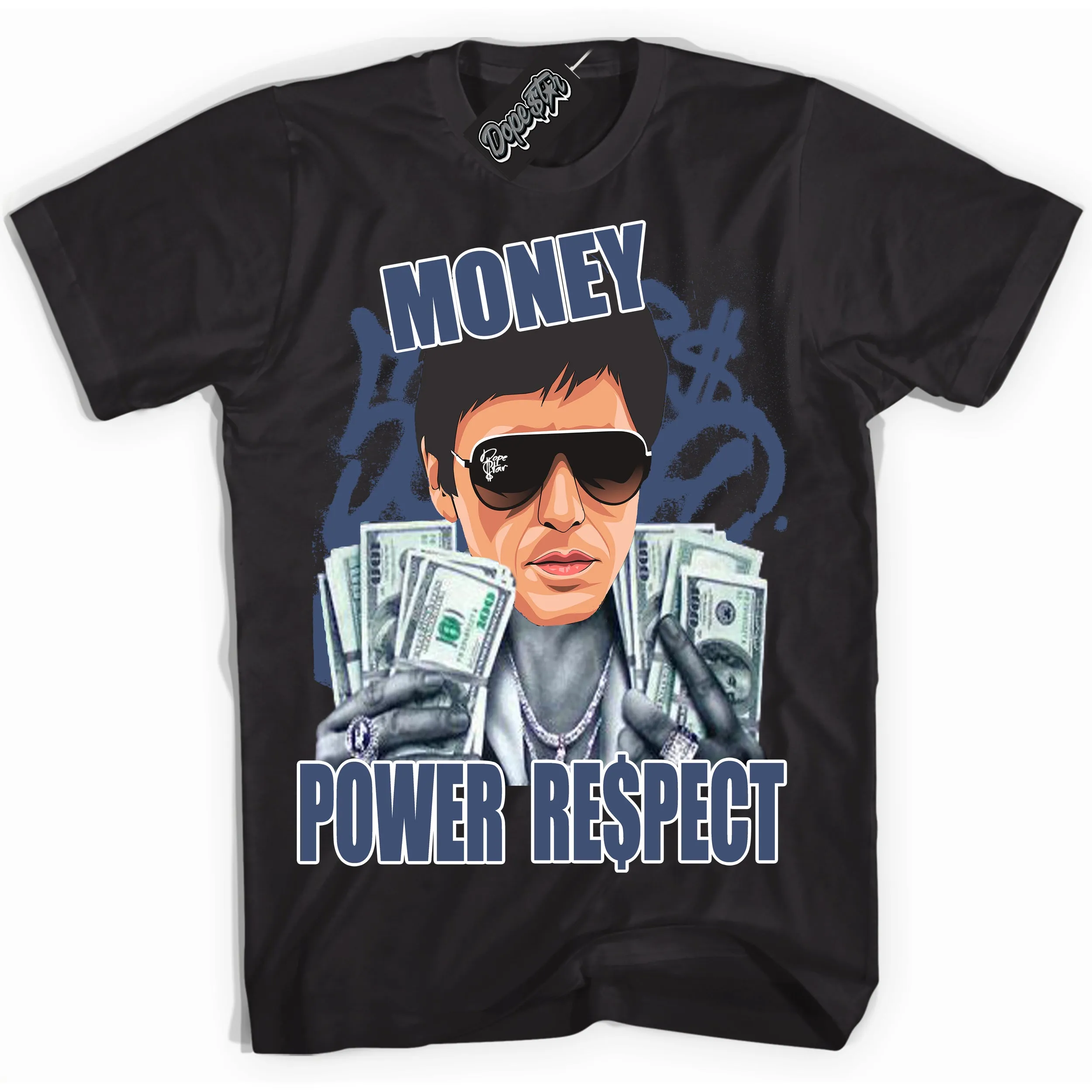 Diffused Blue 11s Sneaker Shirt Tony Montana Graphic