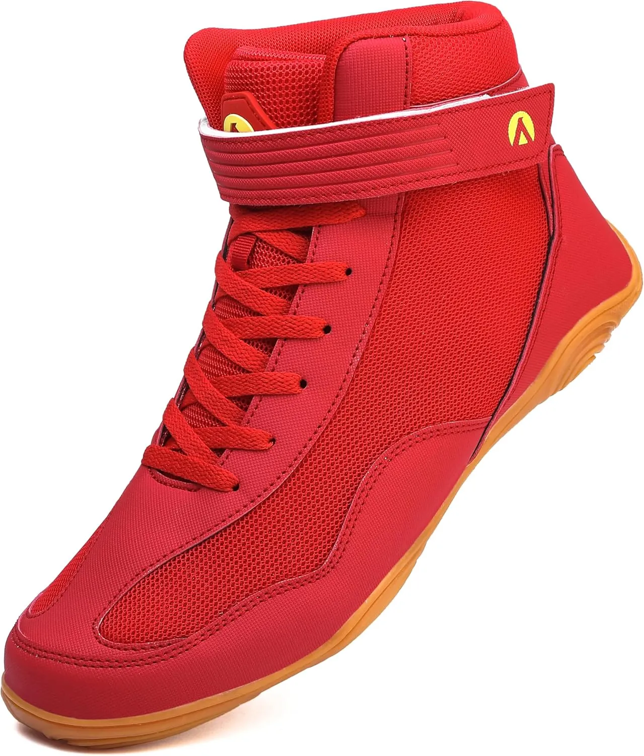 DimaiGlobal Men's Wrestling Shoe Fitness Sneaker Boxing Shoes Zero Drop Sole High Top Fighting Shoes Taekwondo Karate Martial Arts Training Shoes