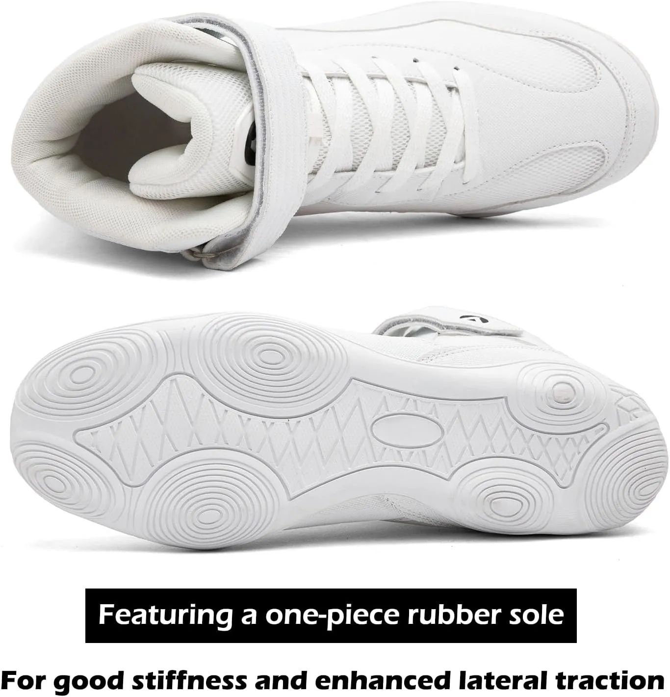 DimaiGlobal Men's Wrestling Shoe Fitness Sneaker Boxing Shoes Zero Drop Sole High Top Fighting Shoes Taekwondo Karate Martial Arts Training Shoes