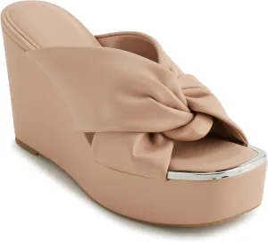 DKNY Women's Maryn Chain Wedge Sandal Flat