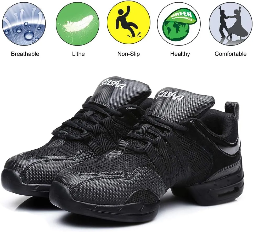 DKZSYIM Men and Women's Boost Dance Sneaker/Modern Jazz Ballroom Performance Dance-Sneakers Sports Shoes,Model B55/B56