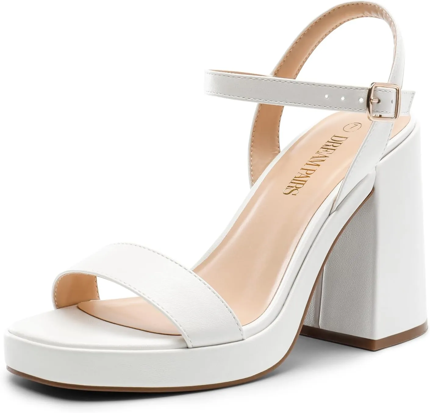 DREAM PAIRS Heels for Women Block Chunky Platform High Heels Open Toe GISELLE Fashion Wedding Party Evening Prom Dance Ankle Strap Dress Pump Sandals Shoes
