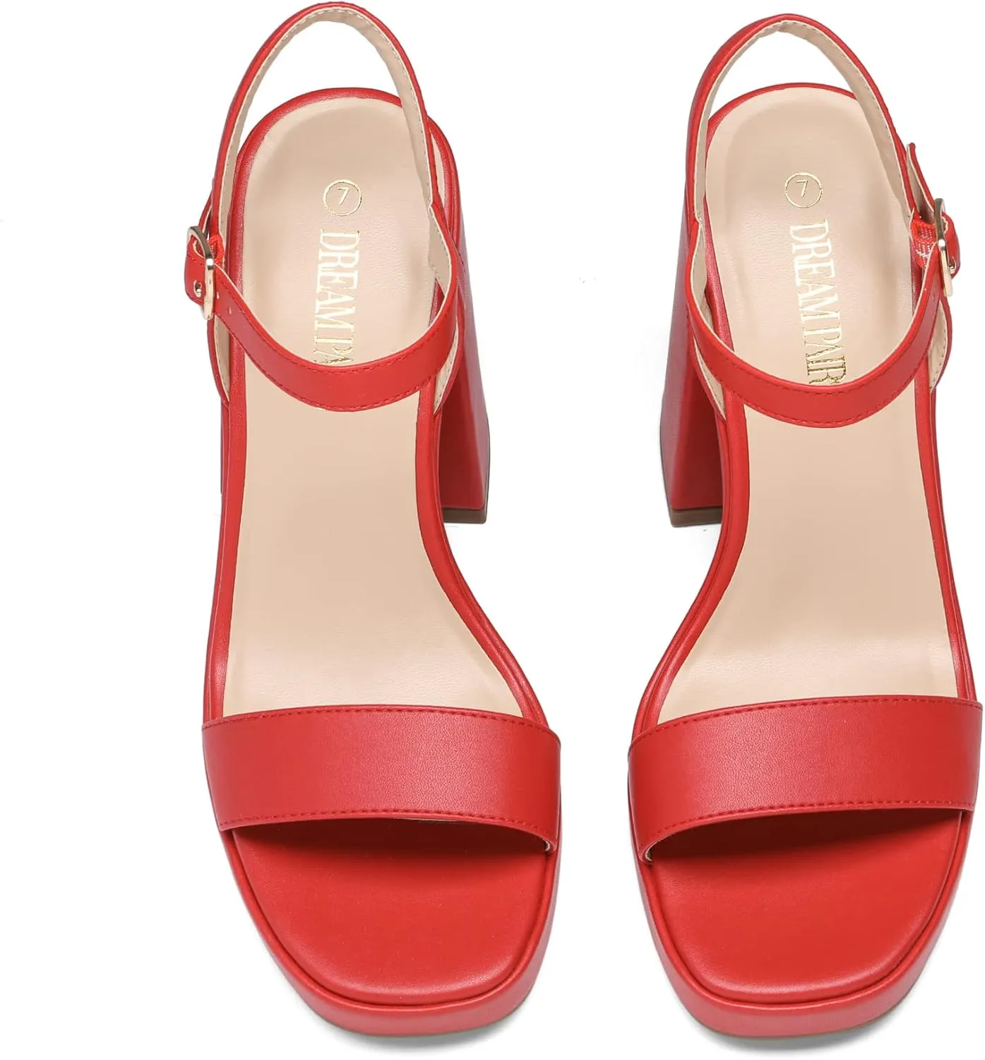 DREAM PAIRS Heels for Women Block Chunky Platform High Heels Open Toe GISELLE Fashion Wedding Party Evening Prom Dance Ankle Strap Dress Pump Sandals Shoes