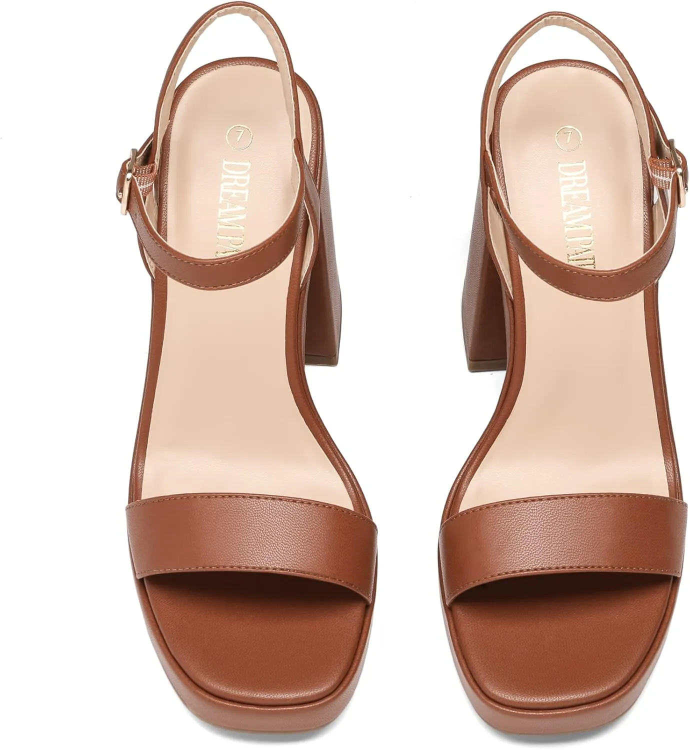 DREAM PAIRS Heels for Women Block Chunky Platform High Heels Open Toe GISELLE Fashion Wedding Party Evening Prom Dance Ankle Strap Dress Pump Sandals Shoes