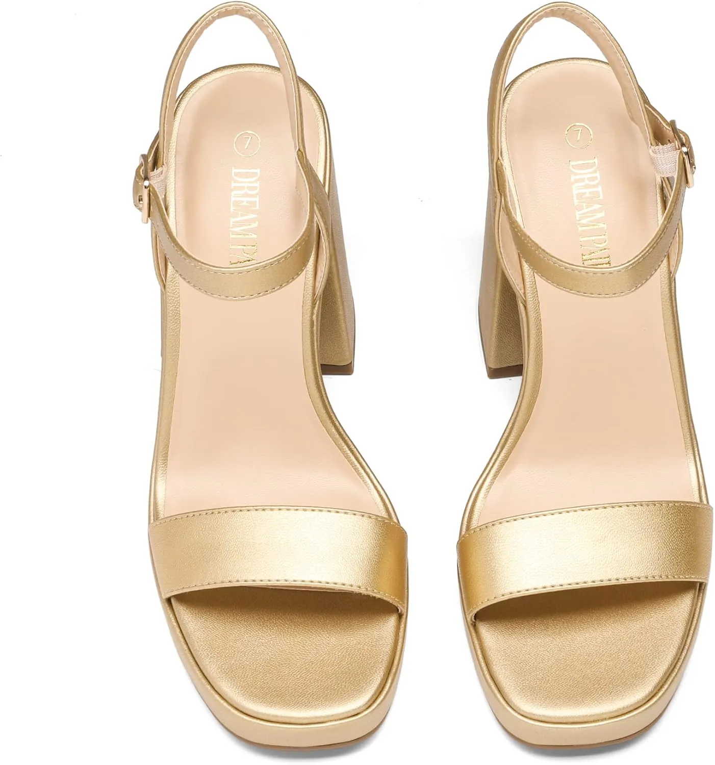 DREAM PAIRS Heels for Women Block Chunky Platform High Heels Open Toe GISELLE Fashion Wedding Party Evening Prom Dance Ankle Strap Dress Pump Sandals Shoes
