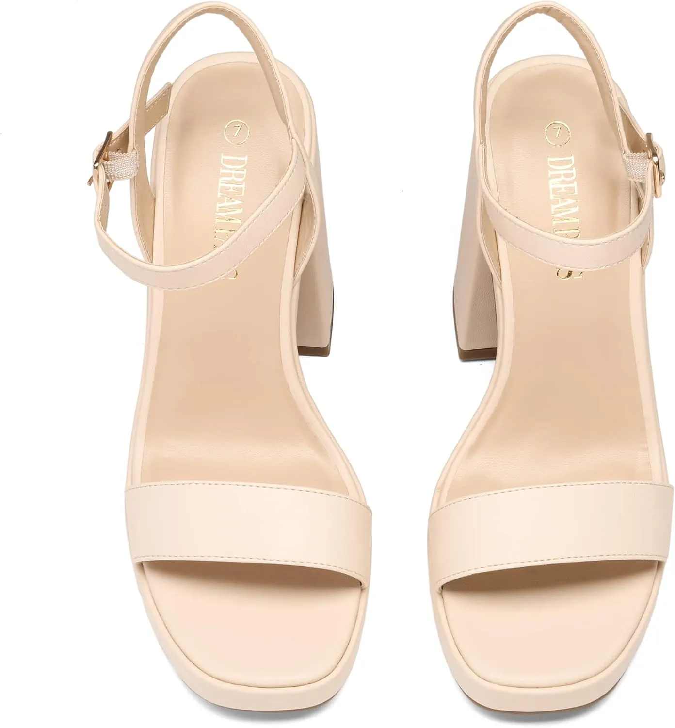 DREAM PAIRS Heels for Women Block Chunky Platform High Heels Open Toe GISELLE Fashion Wedding Party Evening Prom Dance Ankle Strap Dress Pump Sandals Shoes
