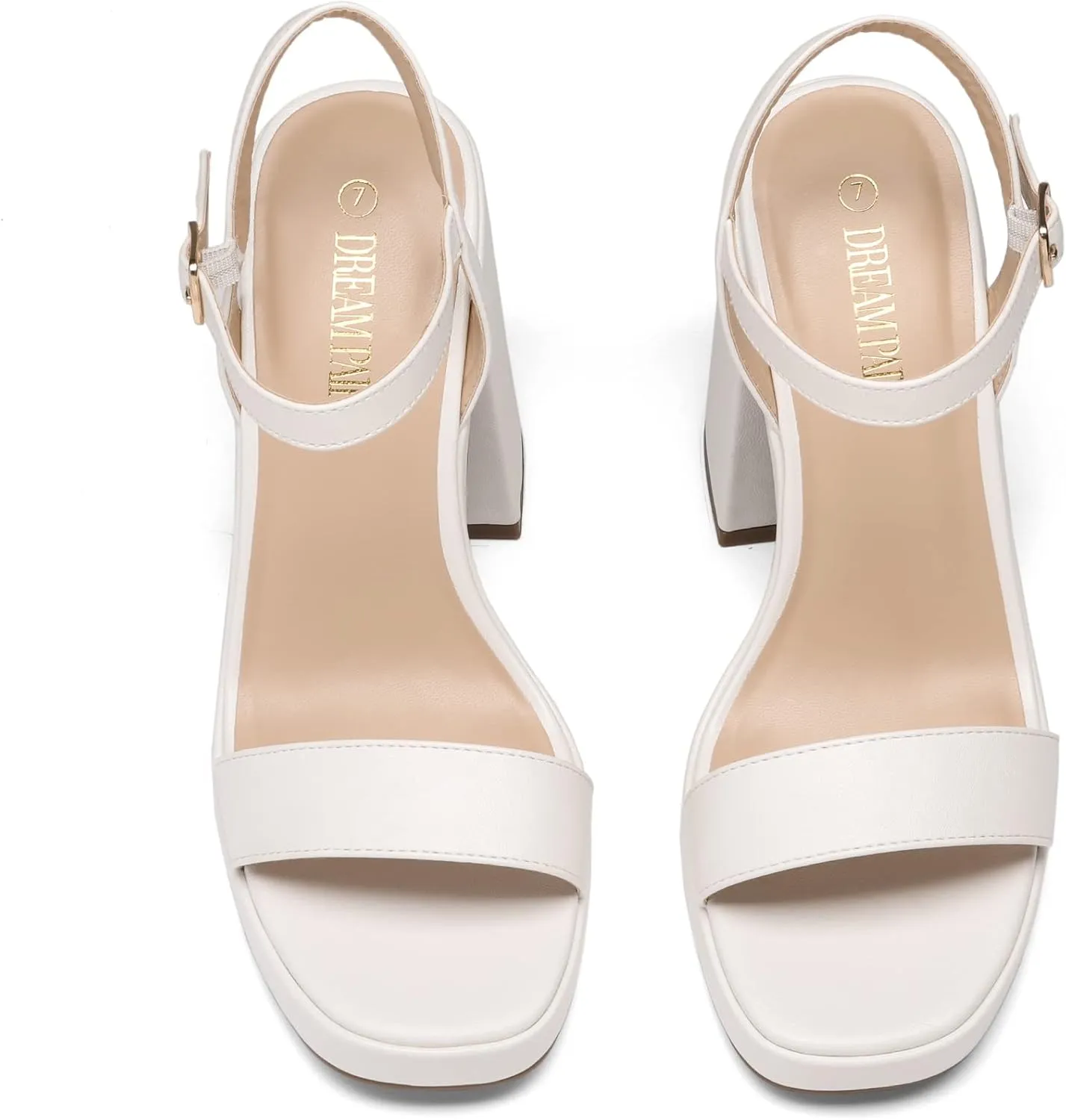 DREAM PAIRS Heels for Women Block Chunky Platform High Heels Open Toe GISELLE Fashion Wedding Party Evening Prom Dance Ankle Strap Dress Pump Sandals Shoes