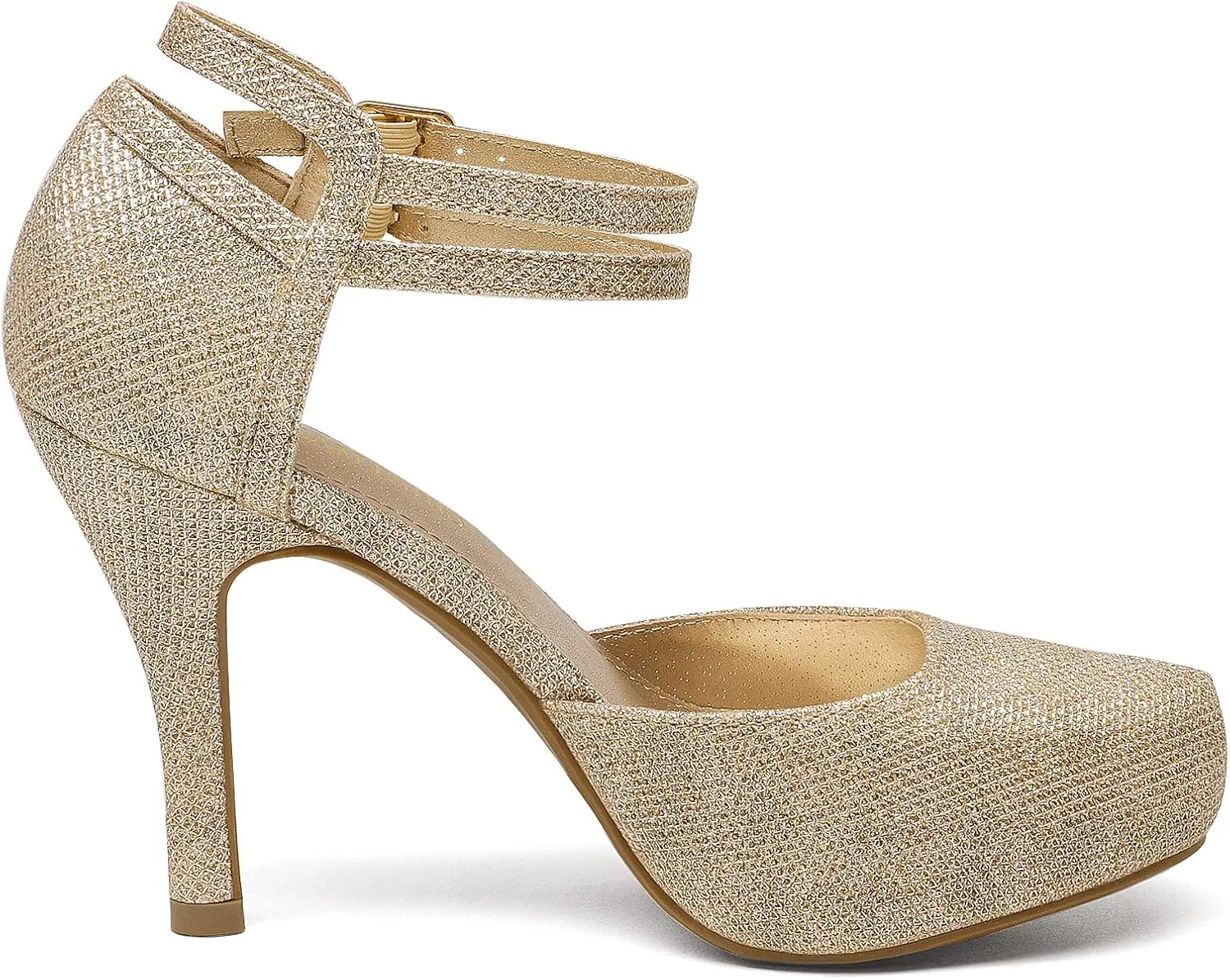 DREAM PAIRS Office-02 Women's Classy Mary Jane Double Ankle Strap Almond Toe High Heel Pumps