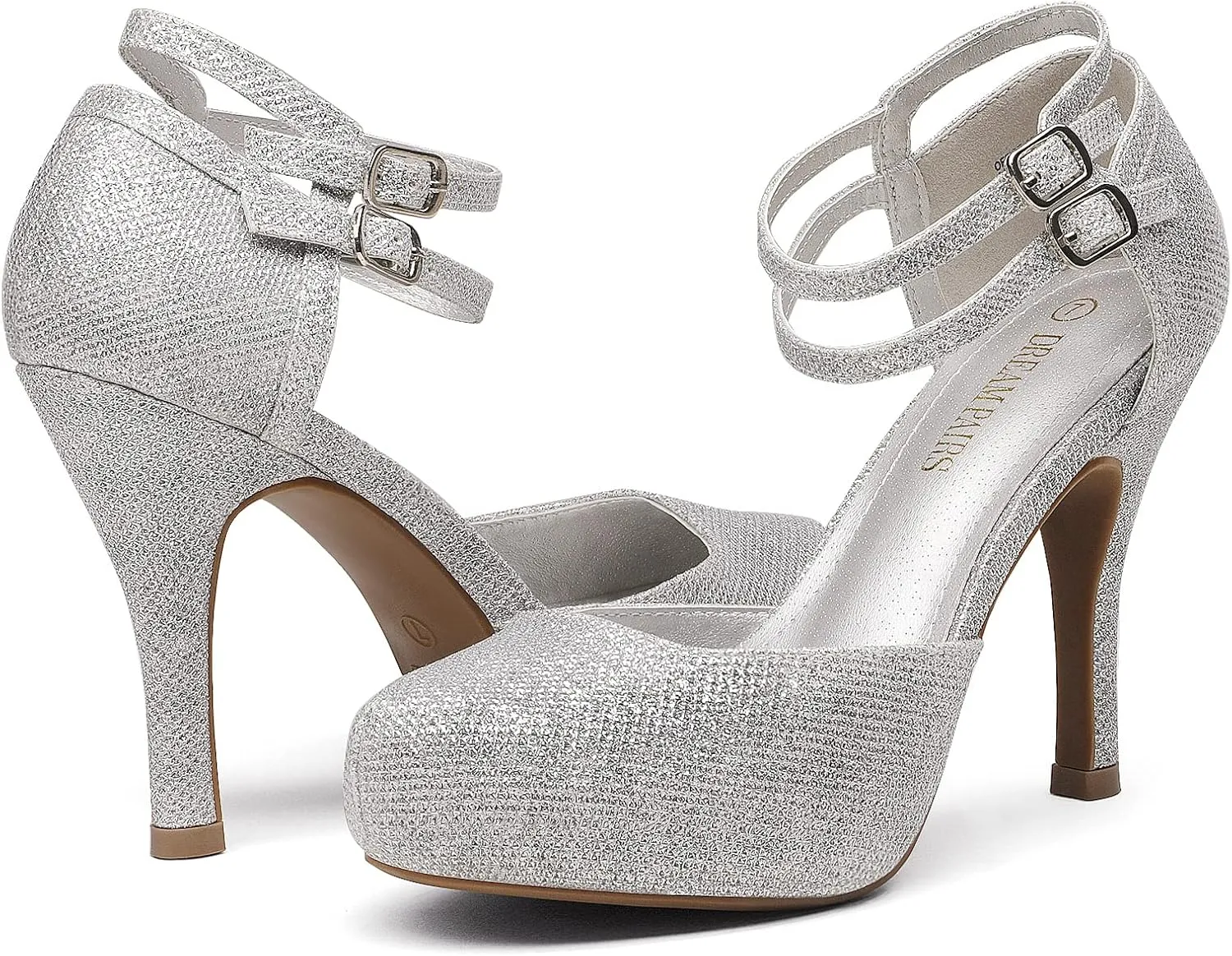 DREAM PAIRS Office-02 Women's Classy Mary Jane Double Ankle Strap Almond Toe High Heel Pumps