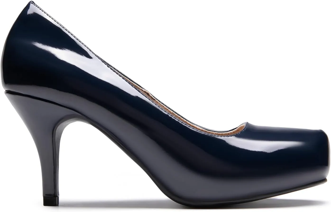 DREAM PAIRS Tiffany Women's Classic Elegant Versatile Low Stiletto Heel Dress Platform Pumps Shoes