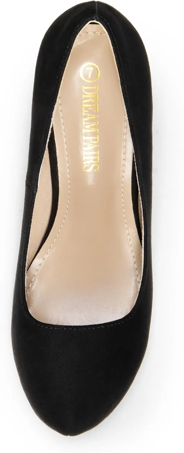 DREAM PAIRS Tiffany Women's Classic Elegant Versatile Low Stiletto Heel Dress Platform Pumps Shoes