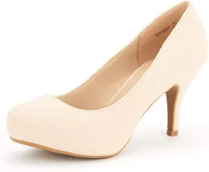 DREAM PAIRS Tiffany Women's Classic Elegant Versatile Low Stiletto Heel Dress Platform Pumps Shoes