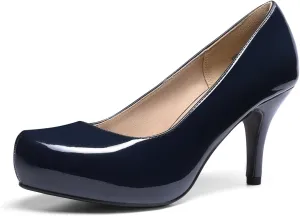 DREAM PAIRS Tiffany Women's Classic Elegant Versatile Low Stiletto Heel Dress Platform Pumps Shoes