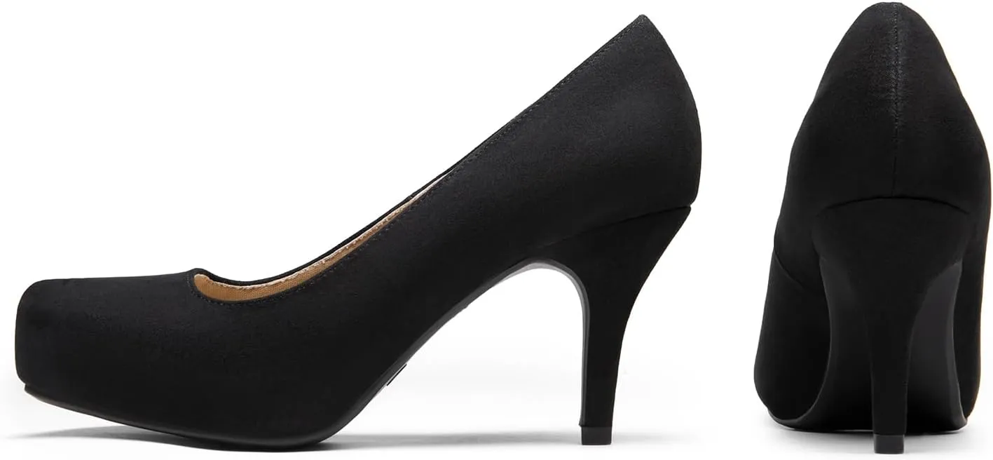 DREAM PAIRS Tiffany Women's Classic Elegant Versatile Low Stiletto Heel Dress Platform Pumps Shoes