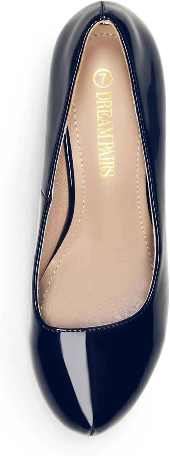 DREAM PAIRS Tiffany Women's Classic Elegant Versatile Low Stiletto Heel Dress Platform Pumps Shoes