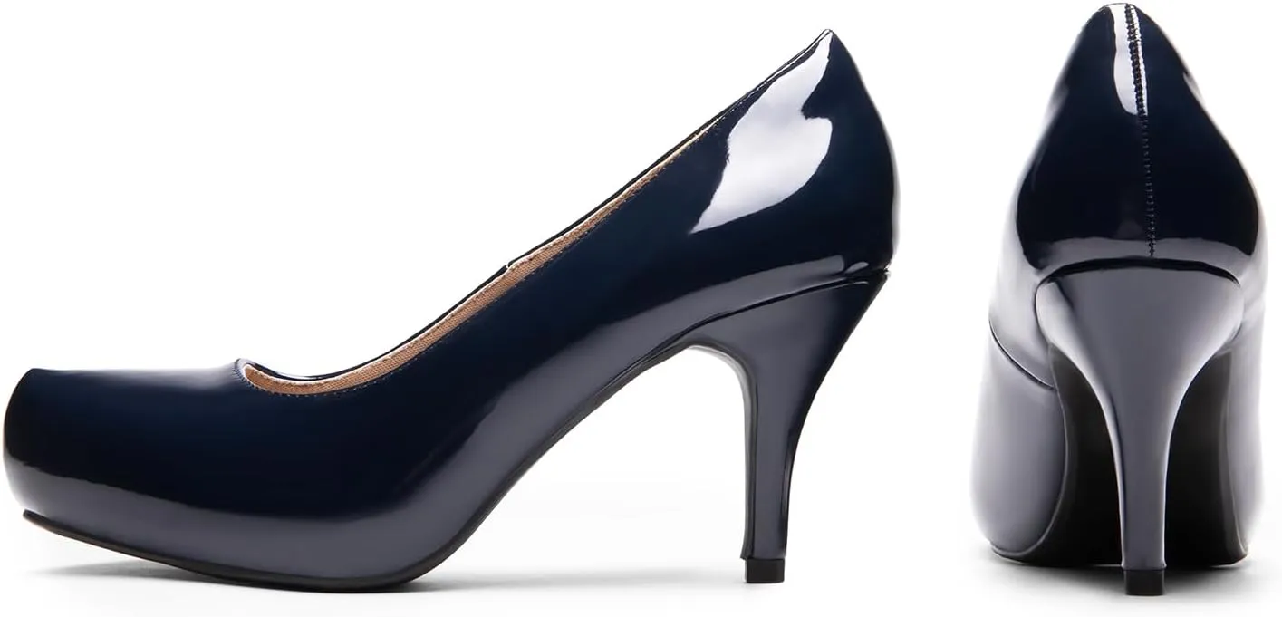 DREAM PAIRS Tiffany Women's Classic Elegant Versatile Low Stiletto Heel Dress Platform Pumps Shoes