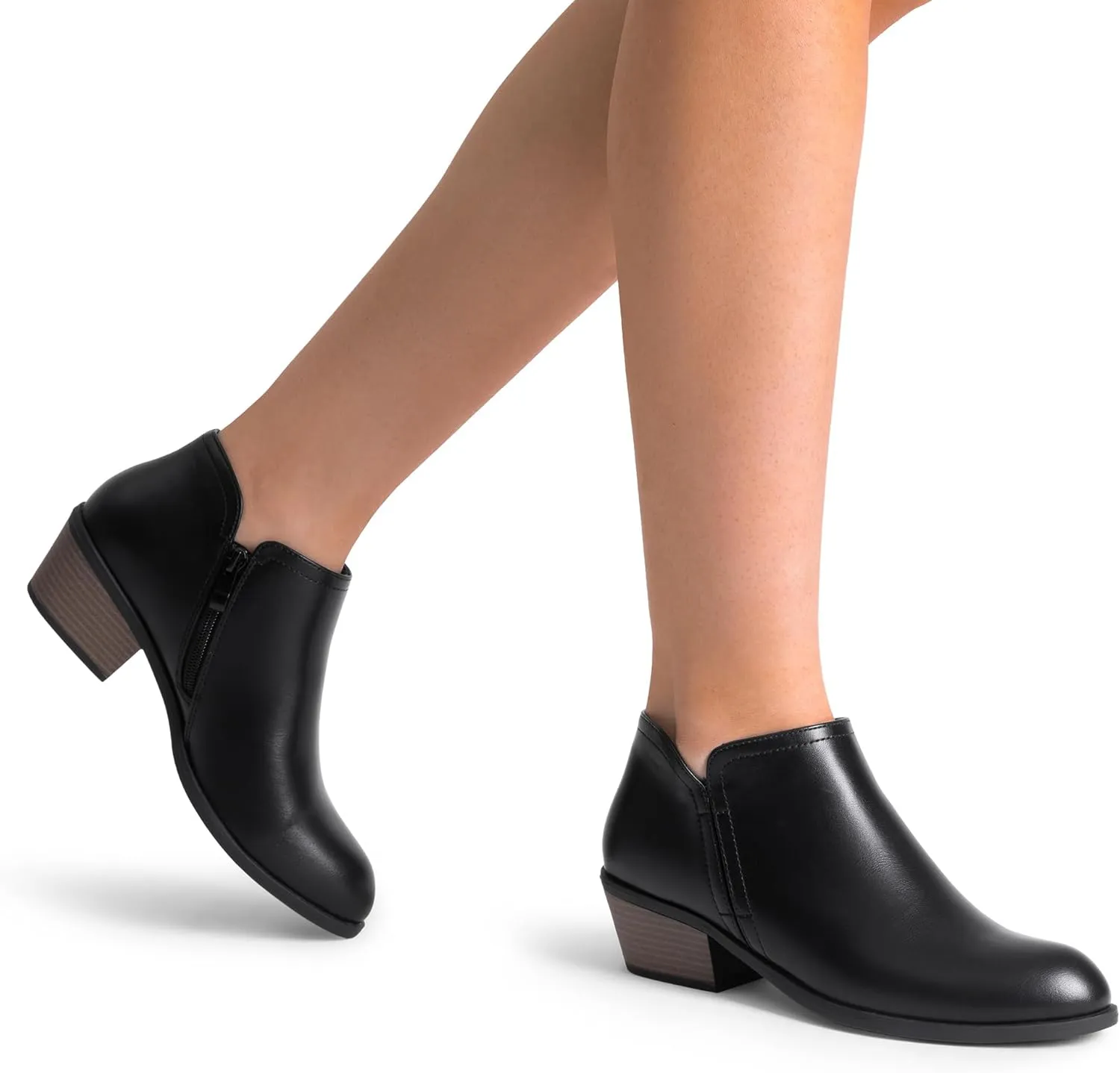 DREAM PAIRS Women's Ankle Boots Low Chunky Heel Comfortable Short Fall Booties Shoes