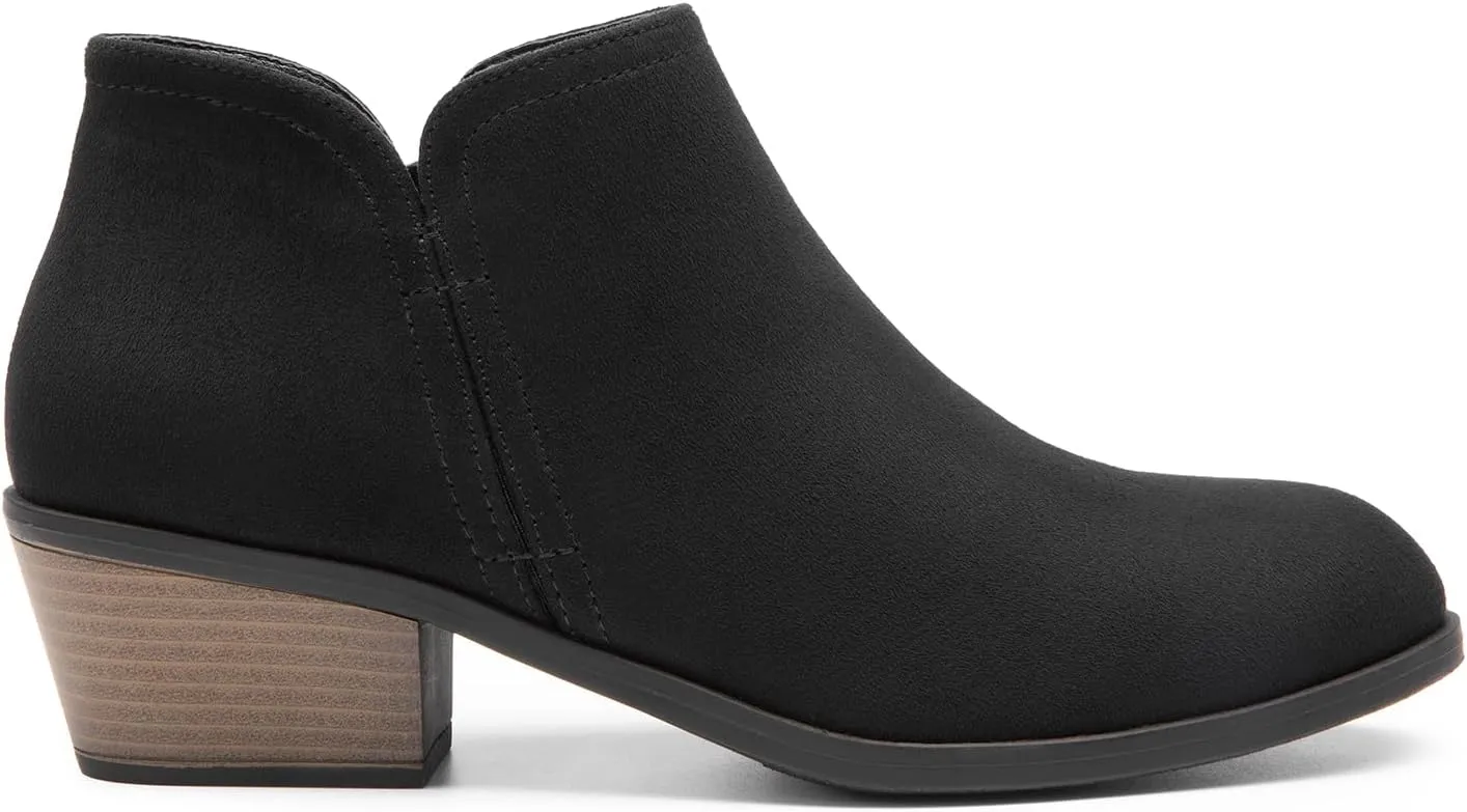 DREAM PAIRS Women's Ankle Boots Low Chunky Heel Comfortable Short Fall Booties Shoes