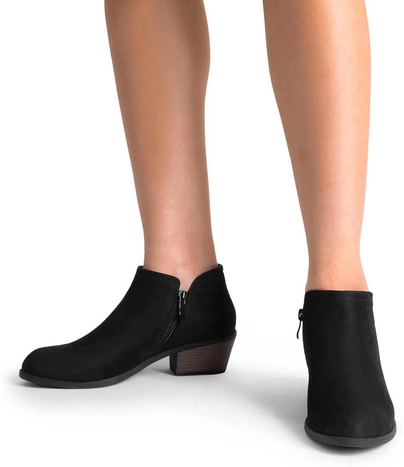 DREAM PAIRS Women's Ankle Boots Low Chunky Heel Comfortable Short Fall Booties Shoes