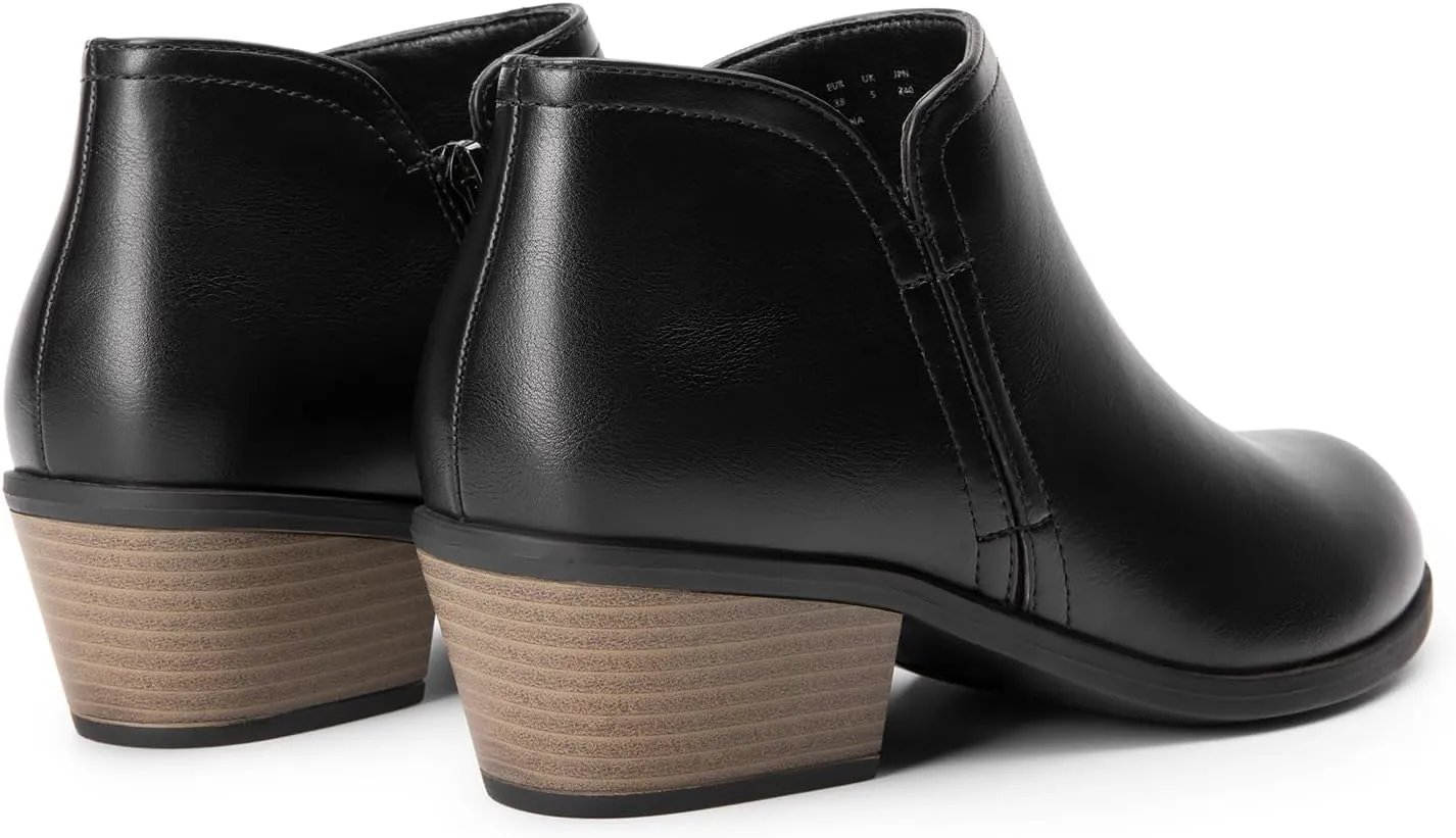 DREAM PAIRS Women's Ankle Boots Low Chunky Heel Comfortable Short Fall Booties Shoes